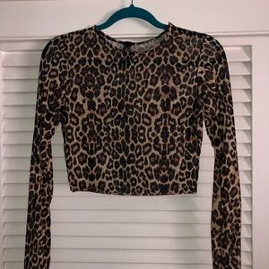 CHEETAH PRINT SHEER TOP!
